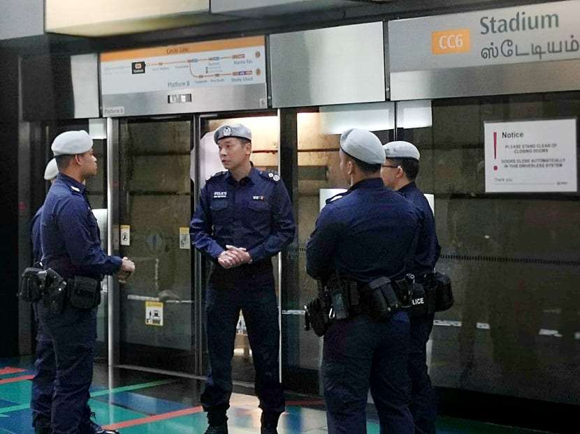 TransCom officers deployed to patrol MRT stations and bus interchanges around Singapore. They are backed up by volunteers on the Rider-on-Watch scheme, who help to keep an eye out for suspicious activities on the transport network.