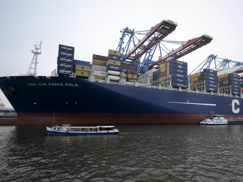 The world's biggest container ship Marco Polo at the "Burchardkai" in the harbour of Hamburg in this file photo. French shipping liner CMA CGM has announced the acquisition of Neptune Orient Lines. Photo: Reuters The world's biggest container ship Marco Polo at the "Burchardkai" in the harbour of Hamburg in this file photo. French shipping liner CMA CGM has announced the acquisition of Neptune Orient Lines. Photo: Reuters