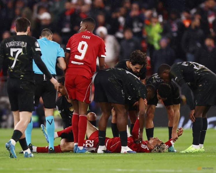 Liverpool confirm forward Ekitike ruptured Achilles tendon against PSG