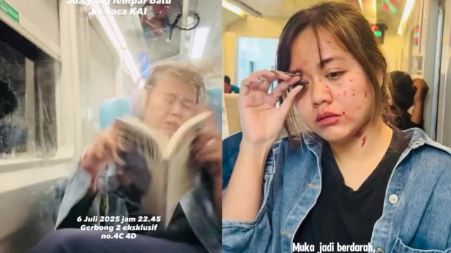 印尼列车遭掷石袭击 女乘客脸眼受伤
