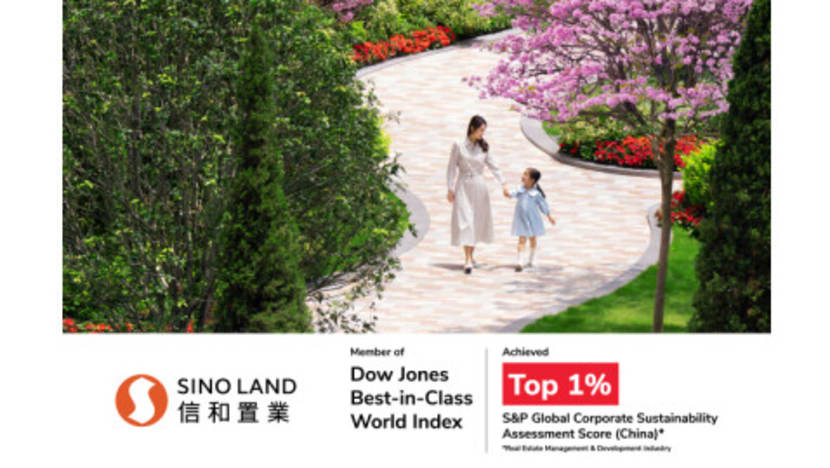 Sino Land Recognised Among Top 1% in China Real Estate Development Sector for ESG Performance
