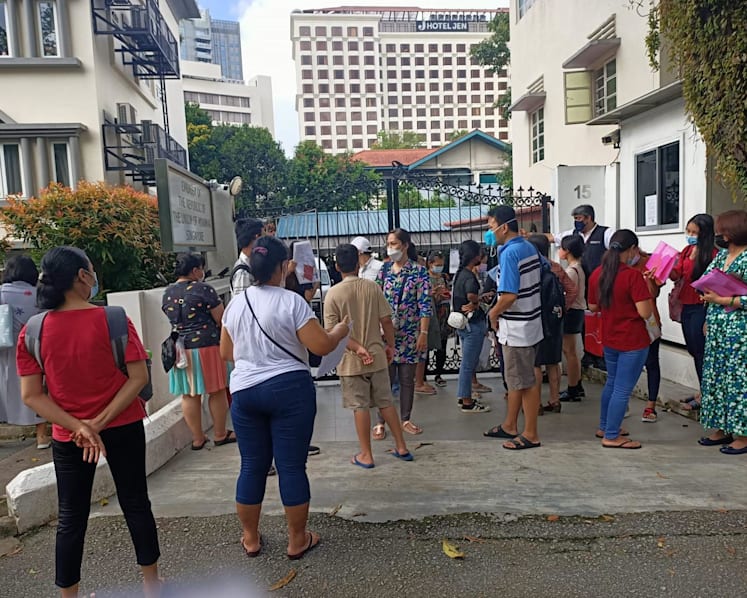Long queues outside Myanmar embassy in Singapore leave many frustrated and anxious