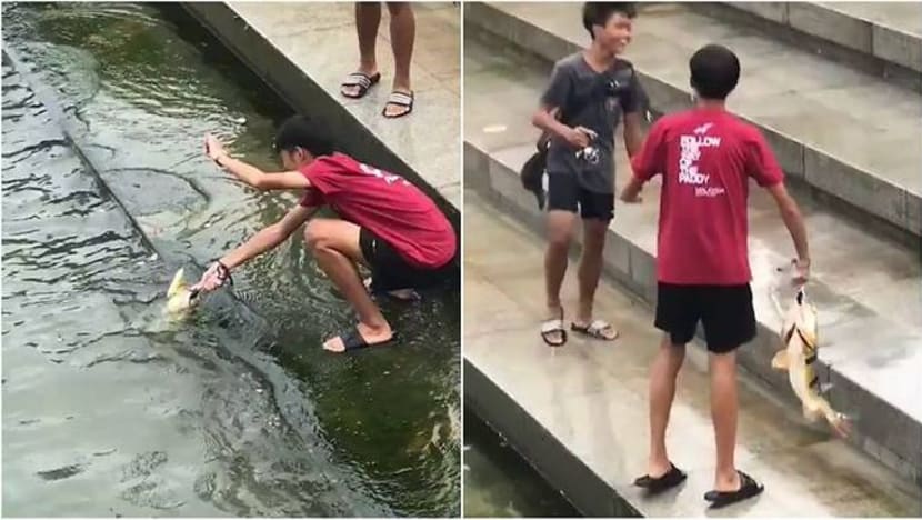 PUB cari dua remaja lelaki yang pancing secara haram di Merlion Park PUB cari dua remaja lelaki yang pancing secara haram di Merlion Park