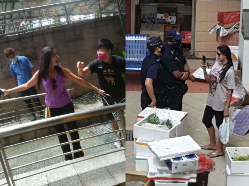 Paramjeet Kaur, a Singaporean, faces three charges under the Covid-19 (Temporary Measures) (Control Order) Regulations 2020 and one charge of public nuisance. Paramjeet Kaur, a Singaporean, faces three charges under the Covid-19 (Temporary Measures) (Control Order) Regulations 2020 and one charge of public nuisance.