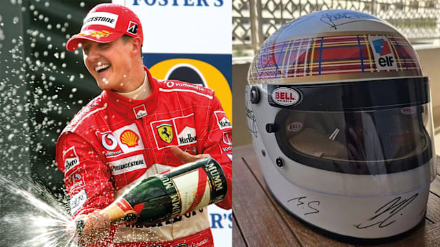 F1车神Michael Schumacher滑雪意外12年首现曙光 慈善头盔签名露康复迹象 F1车神Michael Schumacher滑雪意外12年首现曙光 慈善头盔签名露康复迹象