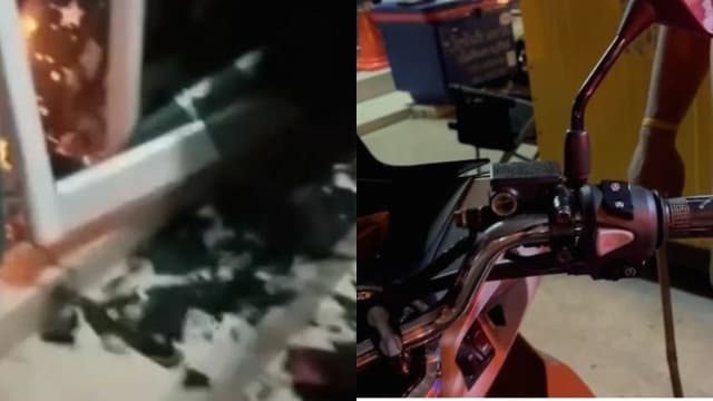 泰两岁童骑摩托车撞住家 导致母亲因玻璃片受伤