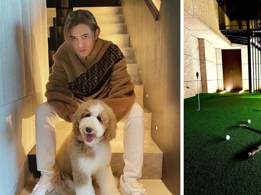 Show Luo's posh penthouse now has a golf putting green