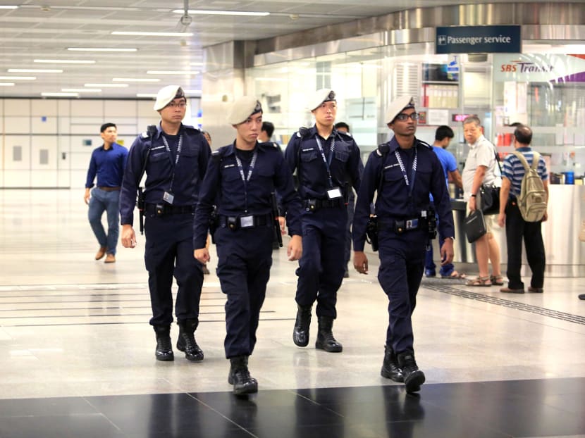 Police officers from the Public Transport Security Command (TransCom) conducting a patrol at Boon Keng MRT Station. Last Friday, the Ministry of Home Affairs announced a raft of counter-terrorism measures to deal with the heightened threat of terror attacks. TODAY file photo Police officers from the Public Transport Security Command (TransCom) conducting a patrol at Boon Keng MRT Station. Last Friday, the Ministry of Home Affairs announced a raft of counter-terrorism measures to deal with the heightened threat of terror attacks. TODAY file photo
