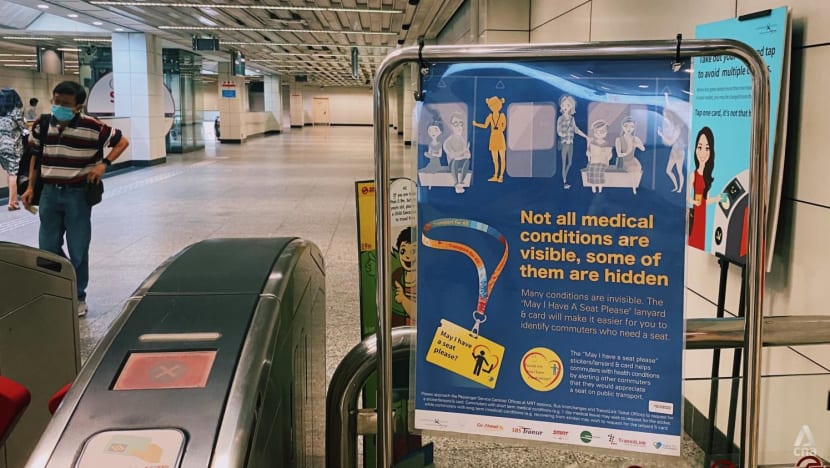 Doctor's letter not required for 'May I have a seat please?' sticker or lanyard, say public transport operators Doctor's letter not required for 'May I have a seat please?' sticker or lanyard, say public transport operators