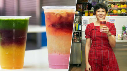 Hawker Sells Atas Cold-Pressed Juices From $2, Including Rainbow-Hued Ones