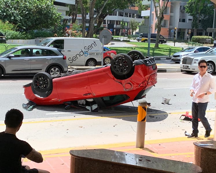 Police investigating incident of overturned car along Havelock Road