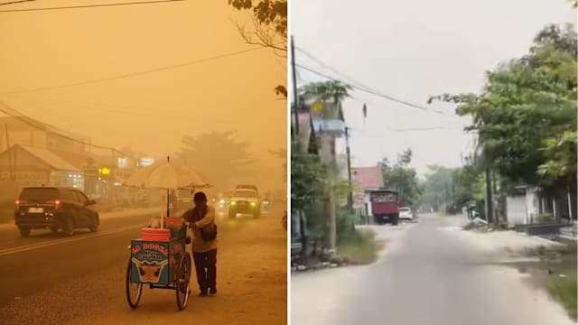 天空一度被烟霾染橙 印尼中加里曼丹居民苦等两个月终迎降雨