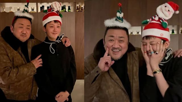 反差萌爆表！马东石同框G-Dragon，圣诞造型萌翻网友