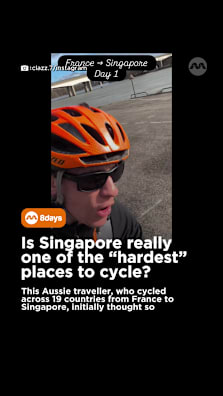 Aussie medical student Clement Lazzerini tells 8days.sg he made the comment after almost getting hit and becoming frustrated with our traffic lights  @Clement  #8dayssg #8dayssgtrending #cycling #singapore #sgfyp 