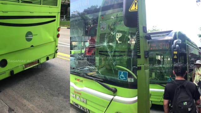 牛车水两巴士追尾  86岁女乘客送院