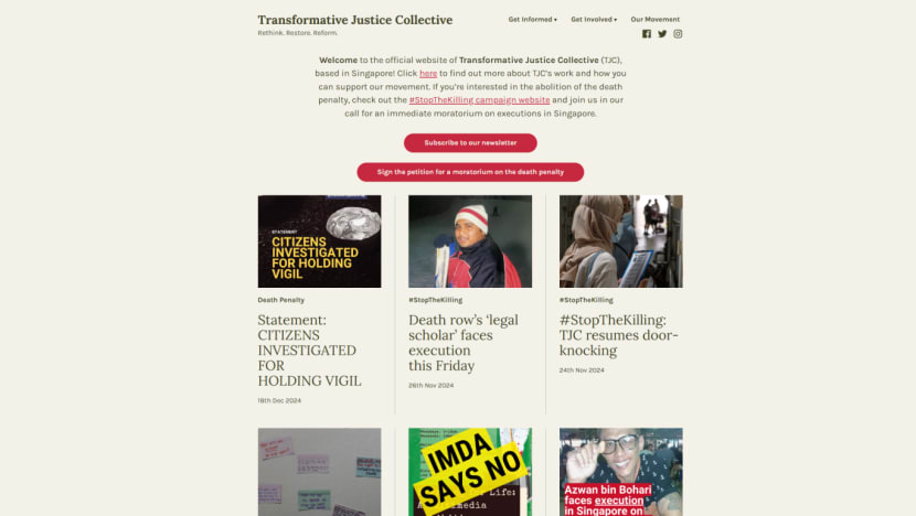 Transformative Justice Collective barred from receiving financial benefit under POFMA Transformative Justice Collective barred from receiving financial benefit under POFMA