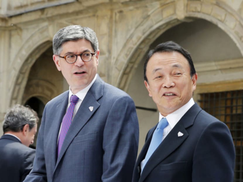 Mr Lew (left) and Mr Aso have expressed a desire to finalise  negotiations  around the Trans-Pacific Partnership. Photo: Reuters