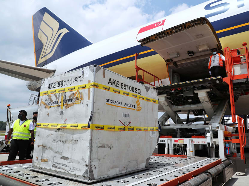 SIA said that the Moderna shipment was carried on board flight SQ7137 from Brussels in Belgium.