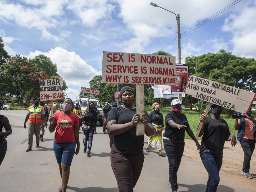 Dozens of sex workers took to the streets last month to protest coronavirus regulations, petitioning the government to push the curfew back to midnight.