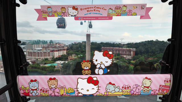 花柏山同Hello Kitty联合推出主题缆车