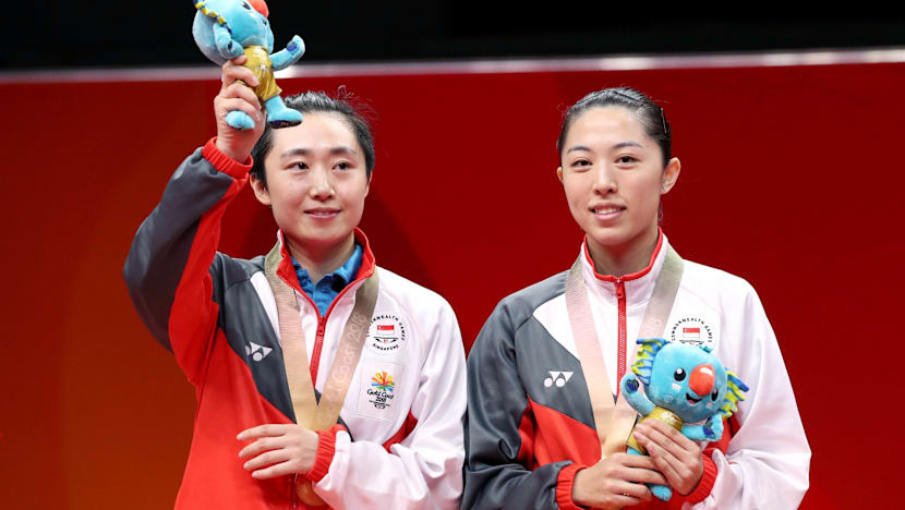 Finally, S’pore women’s doubles Feng Tianwei and Yu Mengyu win first Commonwealth Games gold