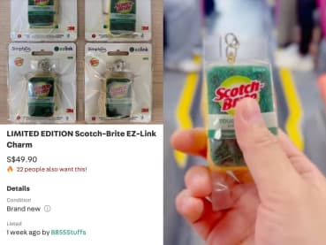 People are selling the viral S$19.90 Scotch Brite EZ-Link charm on Carousell for double the price