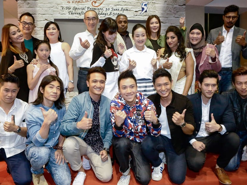 Working on a long-form drama? It's thumbs up for the cast of Tanglin. Photo: Jason Ho