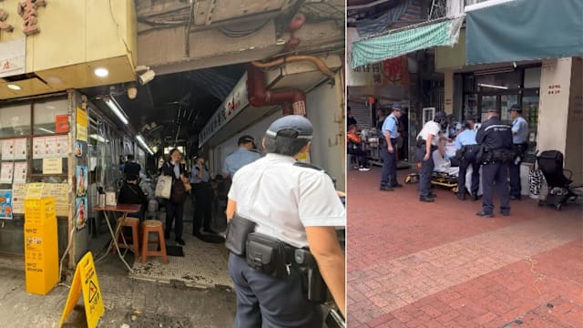 香港网红茶餐厅惊现大量警员 女子被抬上担架高喊“我不会自杀”