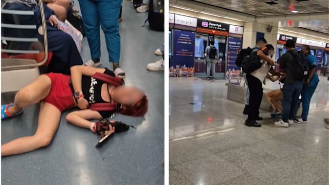 女子在地铁车厢内晕倒 新捷运人员和乘客合力助她下车