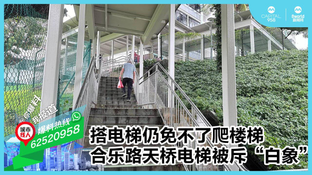 搭电梯仍免不了爬楼梯 合乐路天桥电梯被斥“白象”