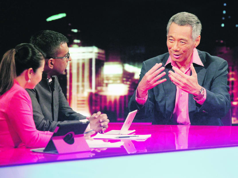 PM Lee at last night’s Ask the Prime Minister programme. Photo: Don Wong