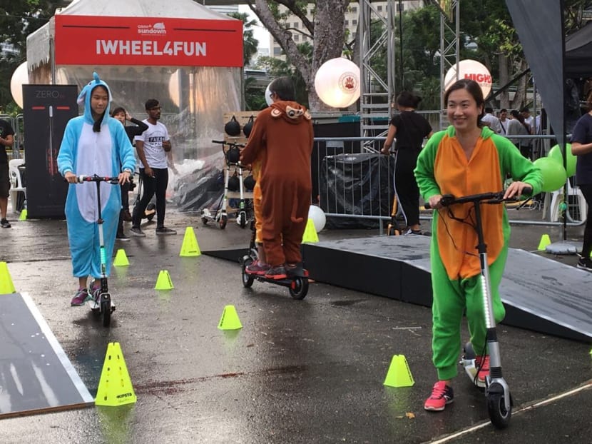 The second edition of iWheel4Fun festival will see personal mobility device (PMD) riders gathering and attempting to enter into the Singapore Book of Records on Sep 9. Photo: iWheel4Fun The second edition of iWheel4Fun festival will see personal mobility device (PMD) riders gathering and attempting to enter into the Singapore Book of Records on Sep 9. Photo: iWheel4Fun