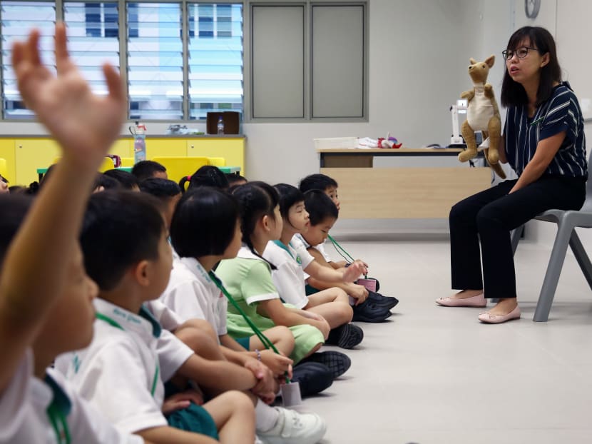 A teacher conducting a class at Fern Green Primary. Photo: Nuria Ling/TODAY