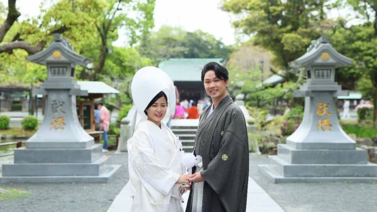 Singaporean actor-artist Chen Xi and wife host Japan wedding ceremony with guests from across the globe