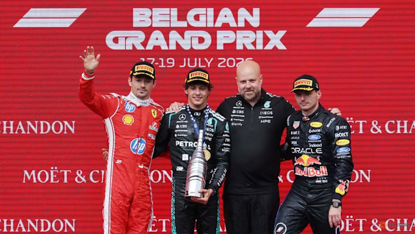 Antonelli wins in Belgium as Russell crashes out