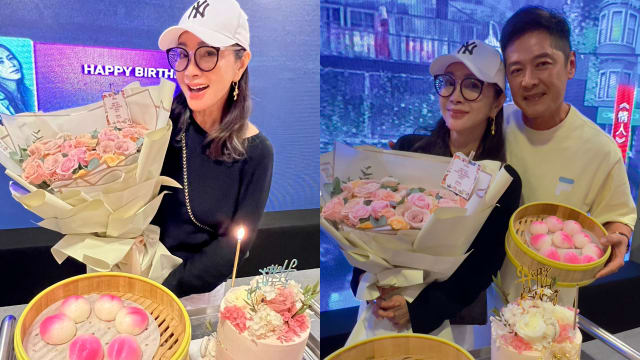 蓝心湄来新为陈美凤庆生　阿哥李南星收工赶到献惊喜