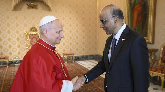 尚达曼总统在梵蒂冈 与教宗良十四世会晤