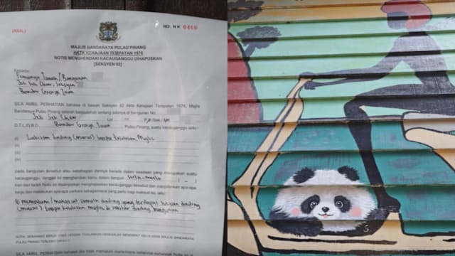 槟市政厅下令清除壁画 桥民屋主作者：没道理！