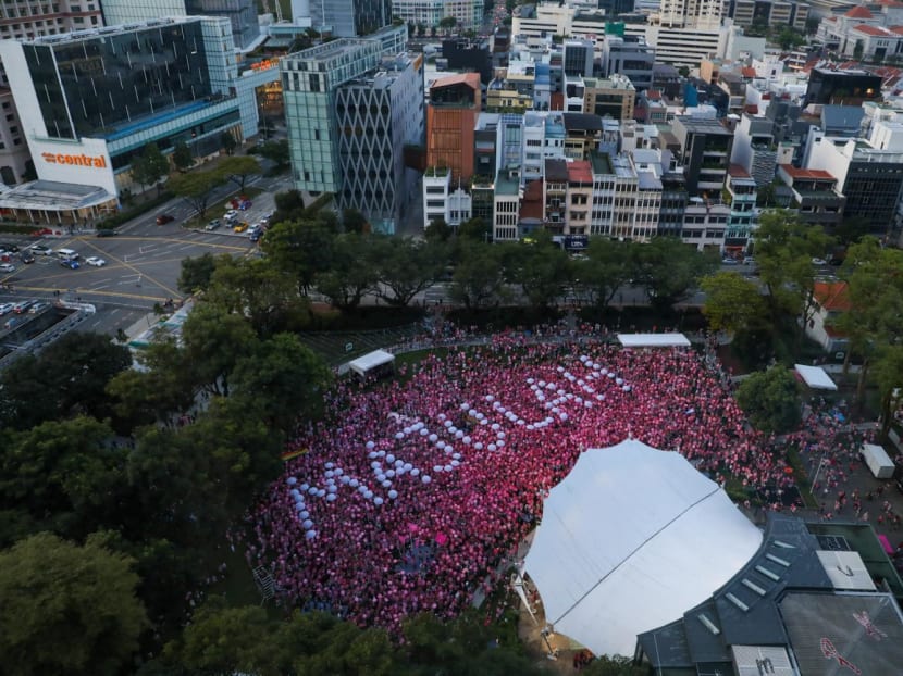 Visitors to Pink Dot at Hong Lim Park on June 18, 2022. Visitors to Pink Dot at Hong Lim Park on June 18, 2022.