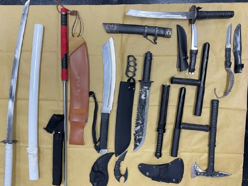 Weapons including swords, machetes seized during drug raid in Ubi - TODAY