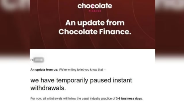 Chocolate Finance：客户提款等待时间已缩短