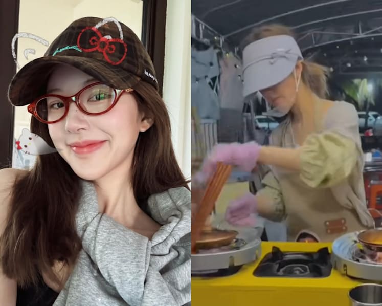 Fans surprised by popular Chinese actress Zhao Lusi seen running night market stall