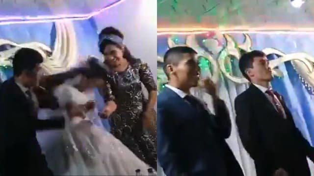 因不满输了游戏  新郎婚礼上当众猛击新娘头部