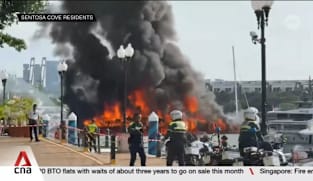 Firefighters battle blaze on luxury yacht at ONE15 Marina Sentosa Cove 