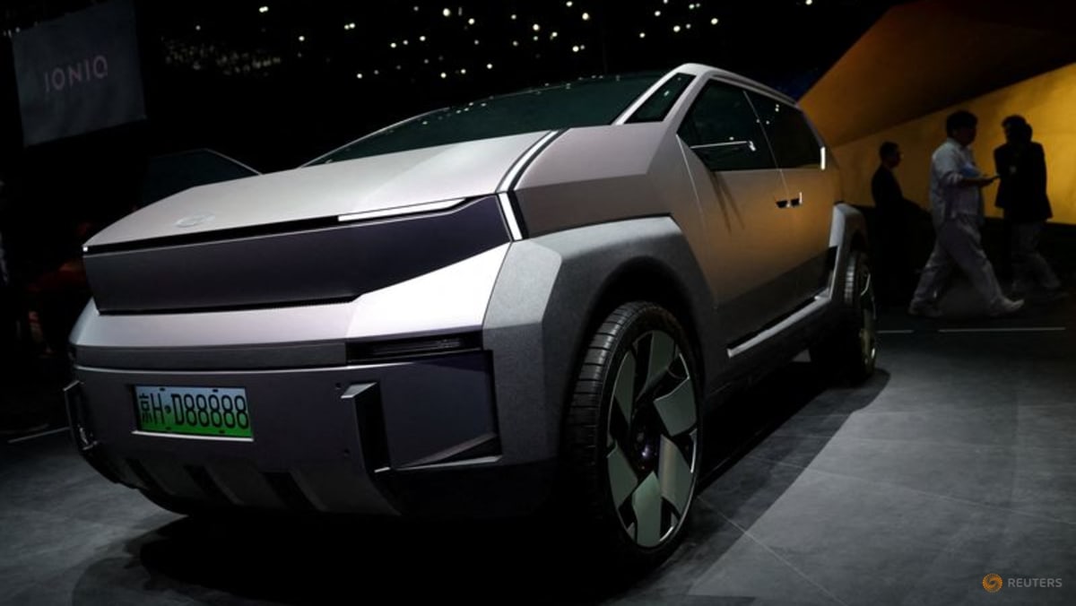 Chiếc xe ý tưởng EARTH của Hyundai Motor Company được trưng bày tại gian hàng của công ty trong Triển lãm Ô tô Quốc tế Bắc Kinh (Auto China) ở Bắc Kinh, Trung Quốc, ngày 24 tháng 4 năm 2026. REUTERS/Maxim Shemetov (Ảnh: CNA)