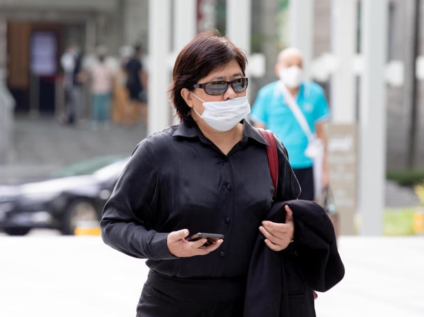 Phoon Chiu Yoke seen outside the State Courts on July 6, 2021.