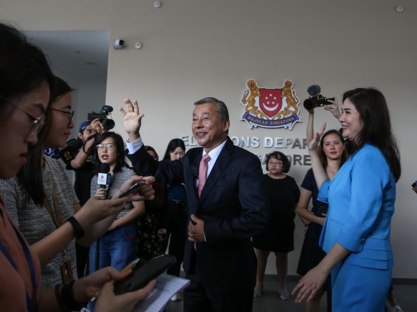 Businessman George Goh, 63, who plans to contest Singapore's Presidential Election, at the Elections Department on June 13, 2023.