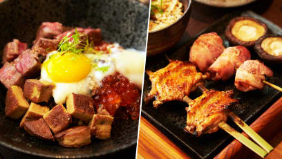 Sushi Tei’s Atas New Kushiyaki Joint Offers Good Skewered Meats & Wagyu Don