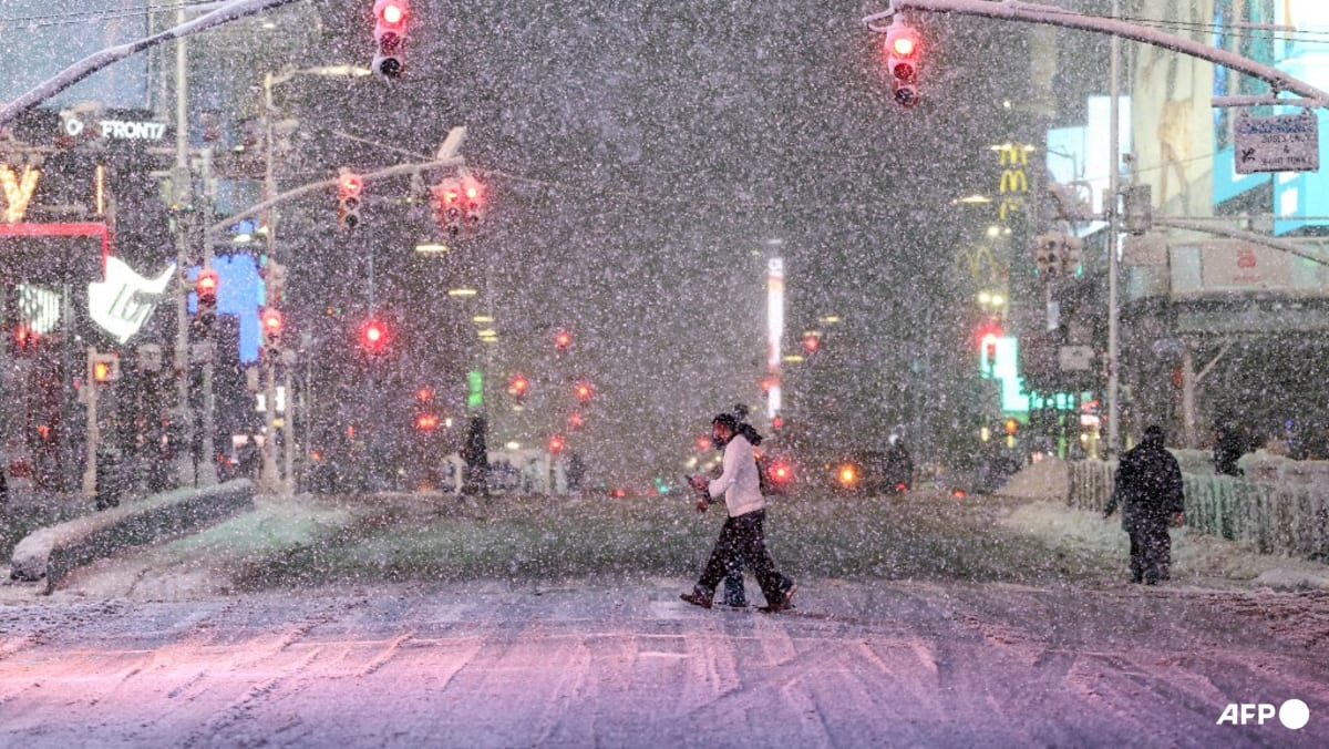 Thousands of flights cancelled as major snowstorm hits New York and US northeast