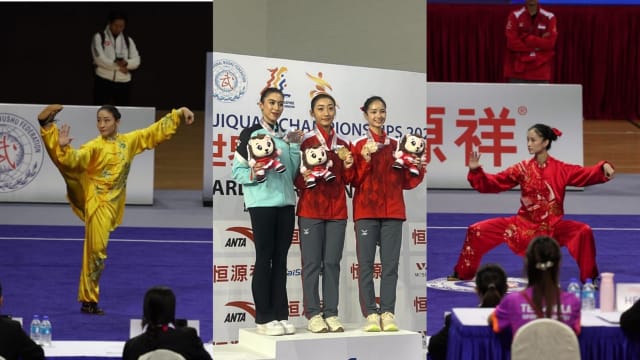 我国三名女运动员在世界太极拳锦标赛荣获一金两铜